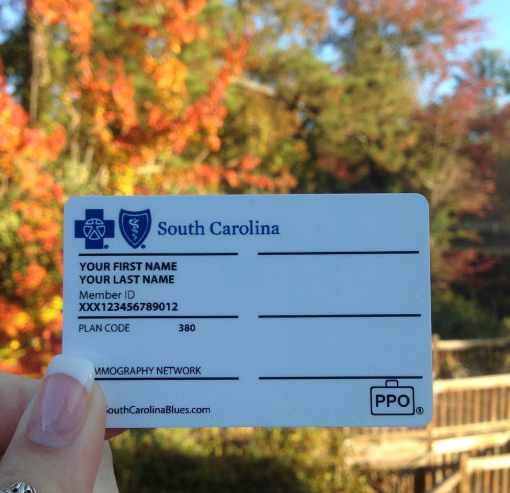 BlueCross BlueShield of South Carolina insurance card